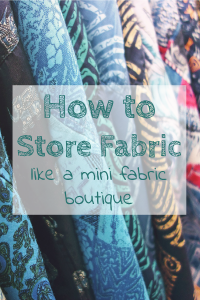 Use comic boards to fold fabric around for uniform storage and get a fabric boutique look