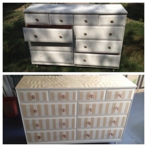 DIY Painted Dresser Stripes