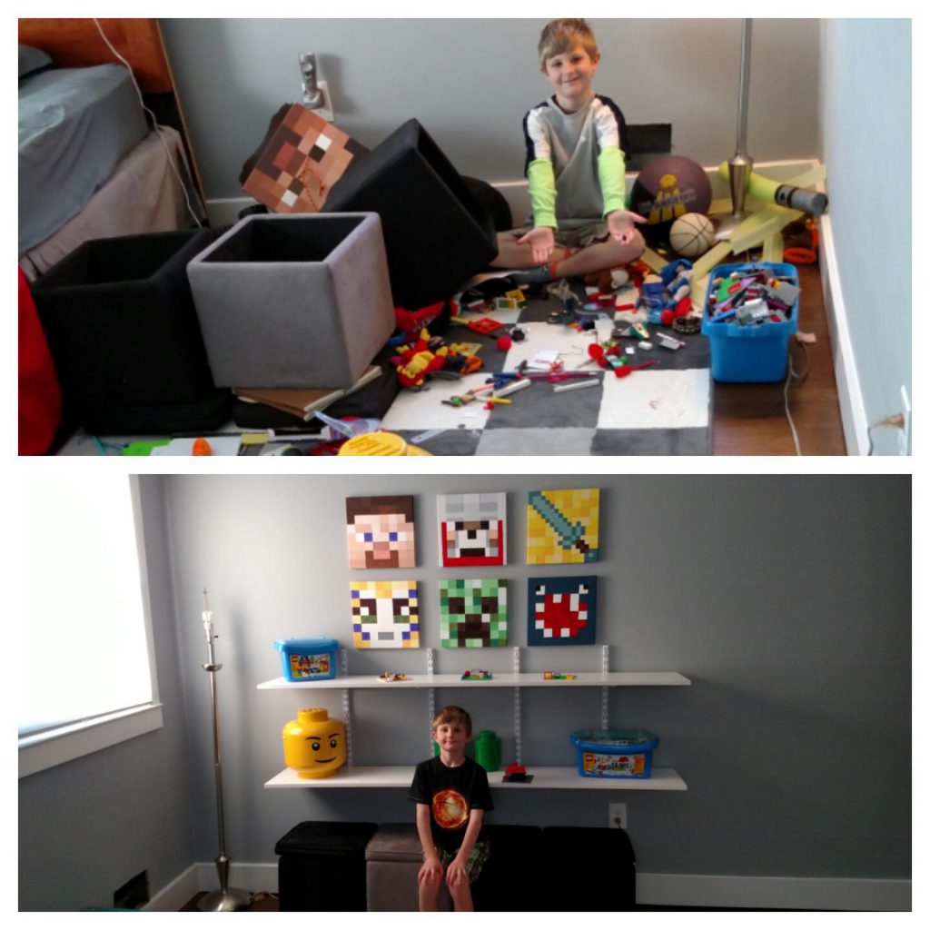 creating an organized theme room that both mom and son can agree on