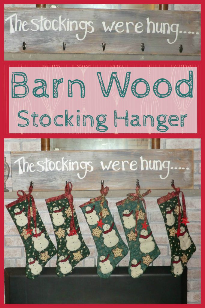 Barn wood stocking hanger