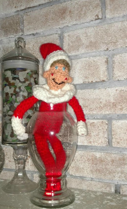 Crocheted Elf on the Shelf