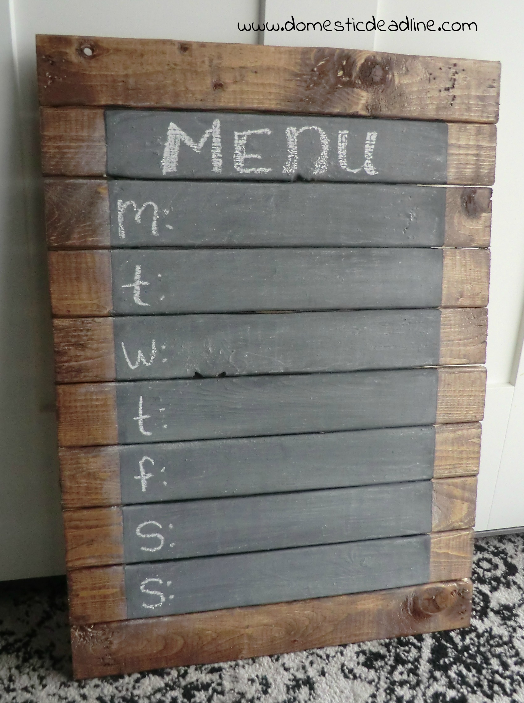 Rustic Chalkboard Menu Board