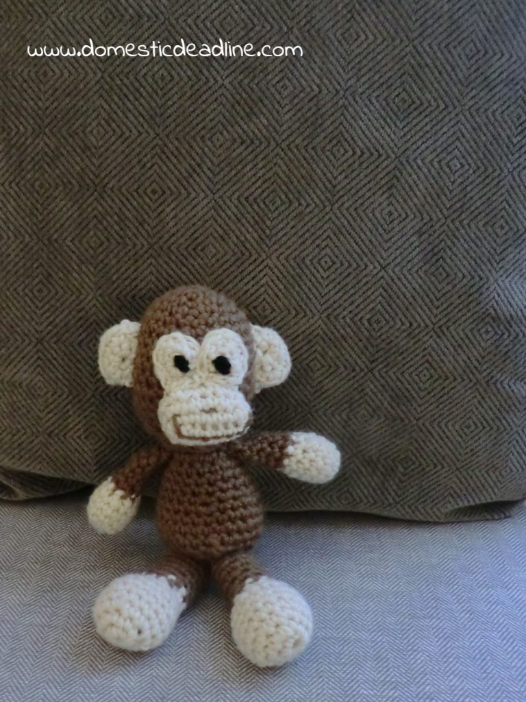 Crocheted Monkey Amigurumi - April #CraftRoomDestashChallenge