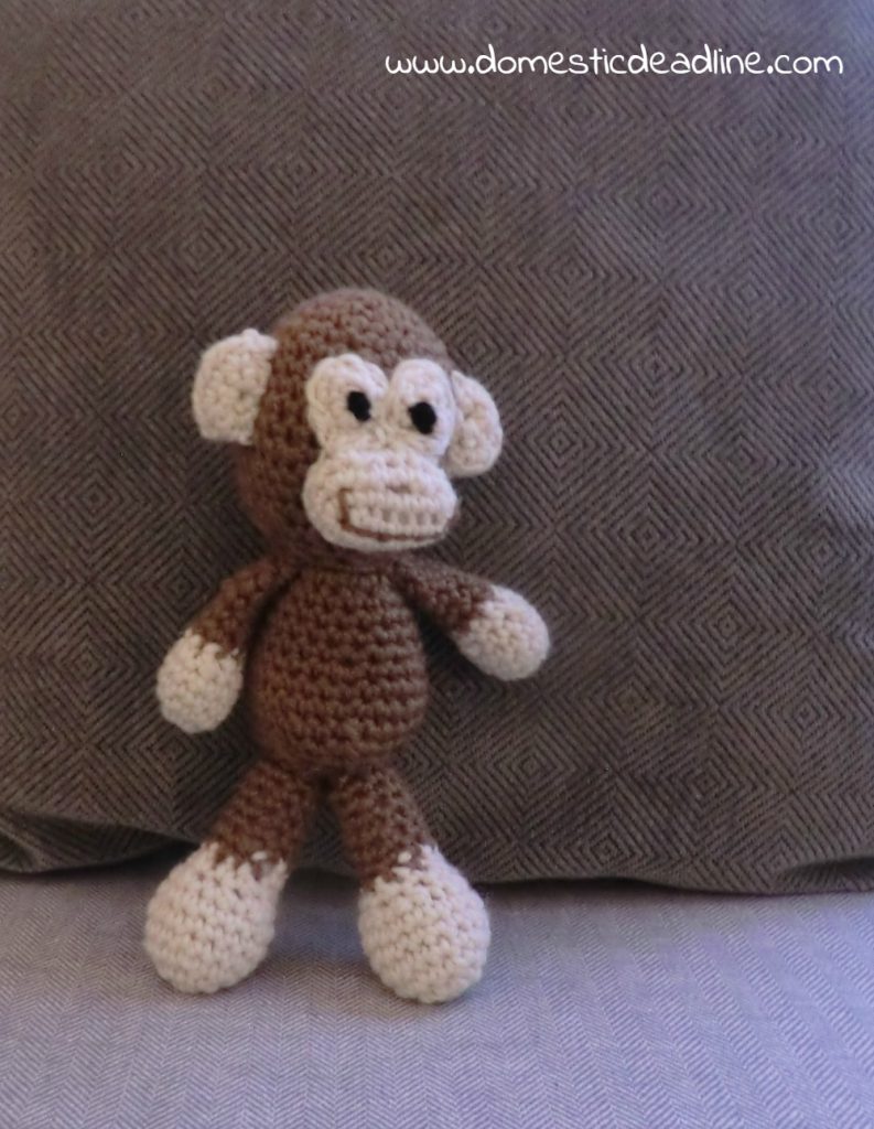 Crocheted Monkey Amigurumi - April #CraftRoomDestashChallenge