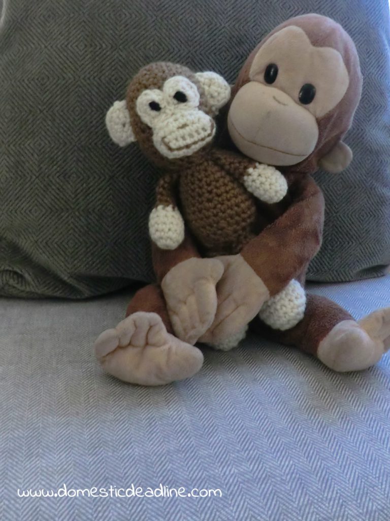Crocheted Monkey Amigurumi - April #CraftRoomDestashChallenge