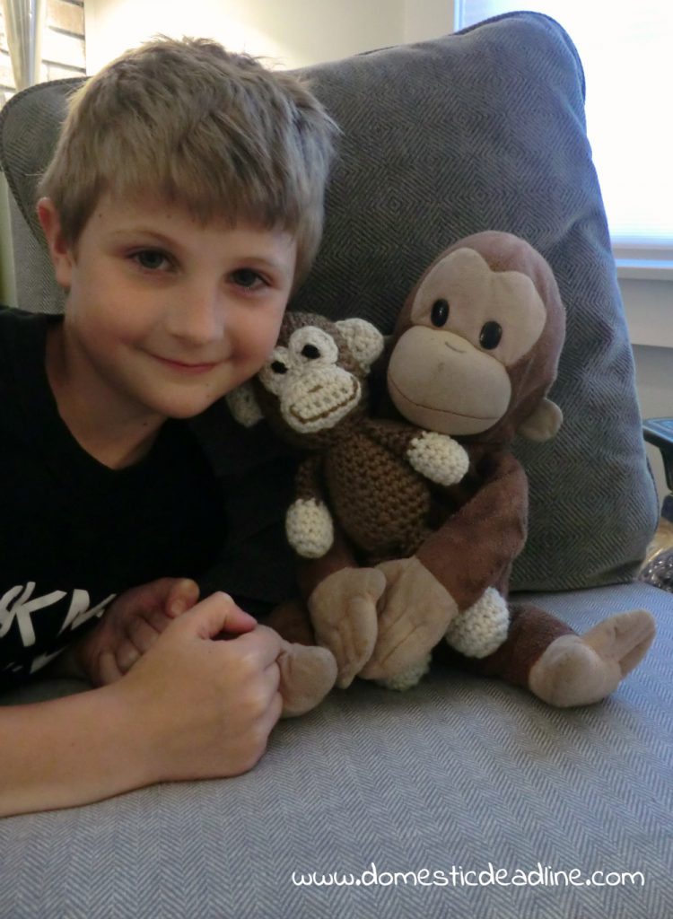 Crocheted Monkey Amigurumi - April #CraftRoomDestashChallenge