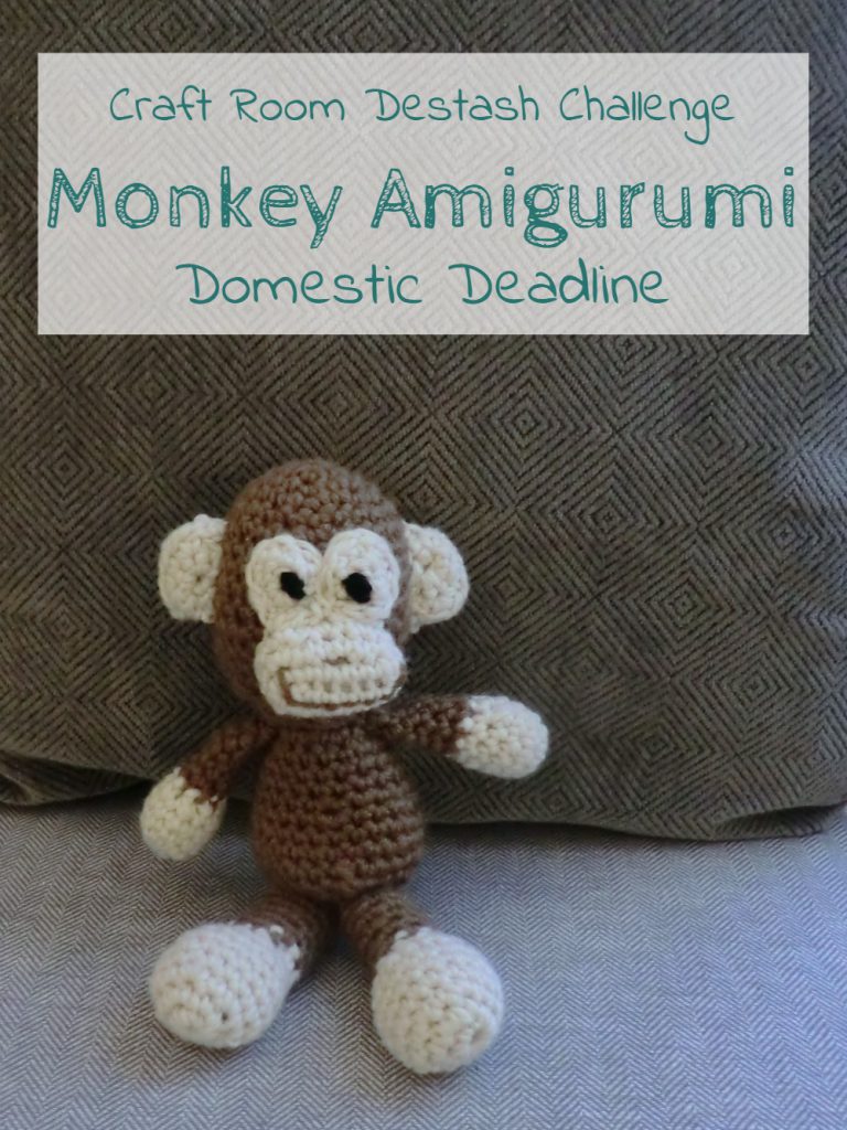 Crocheted Monkey Amigurumi - April #CraftRoomDestashChallenge