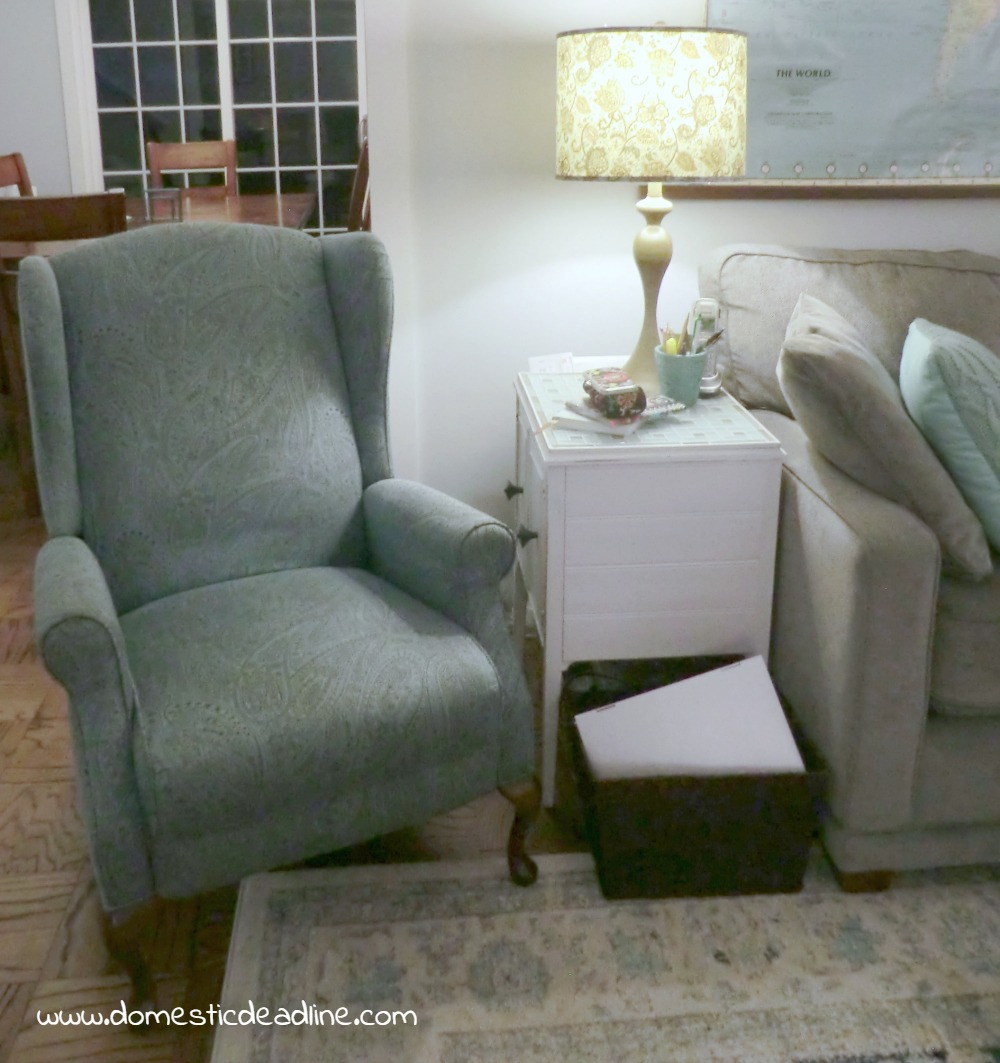 How to Turn an End Table into a Mini Office with Tile Top