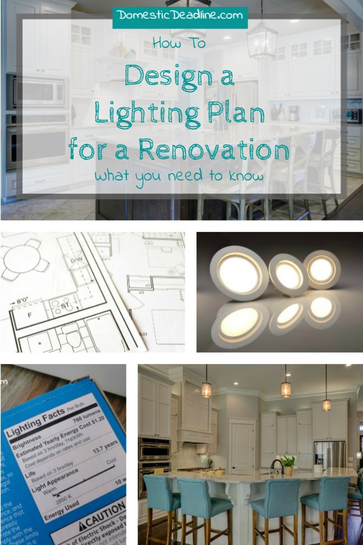 Learn how to design a lighting plan for a renovation of any size. What's important to consider, how the room is used and what are lumens! DomesticDeadline.com