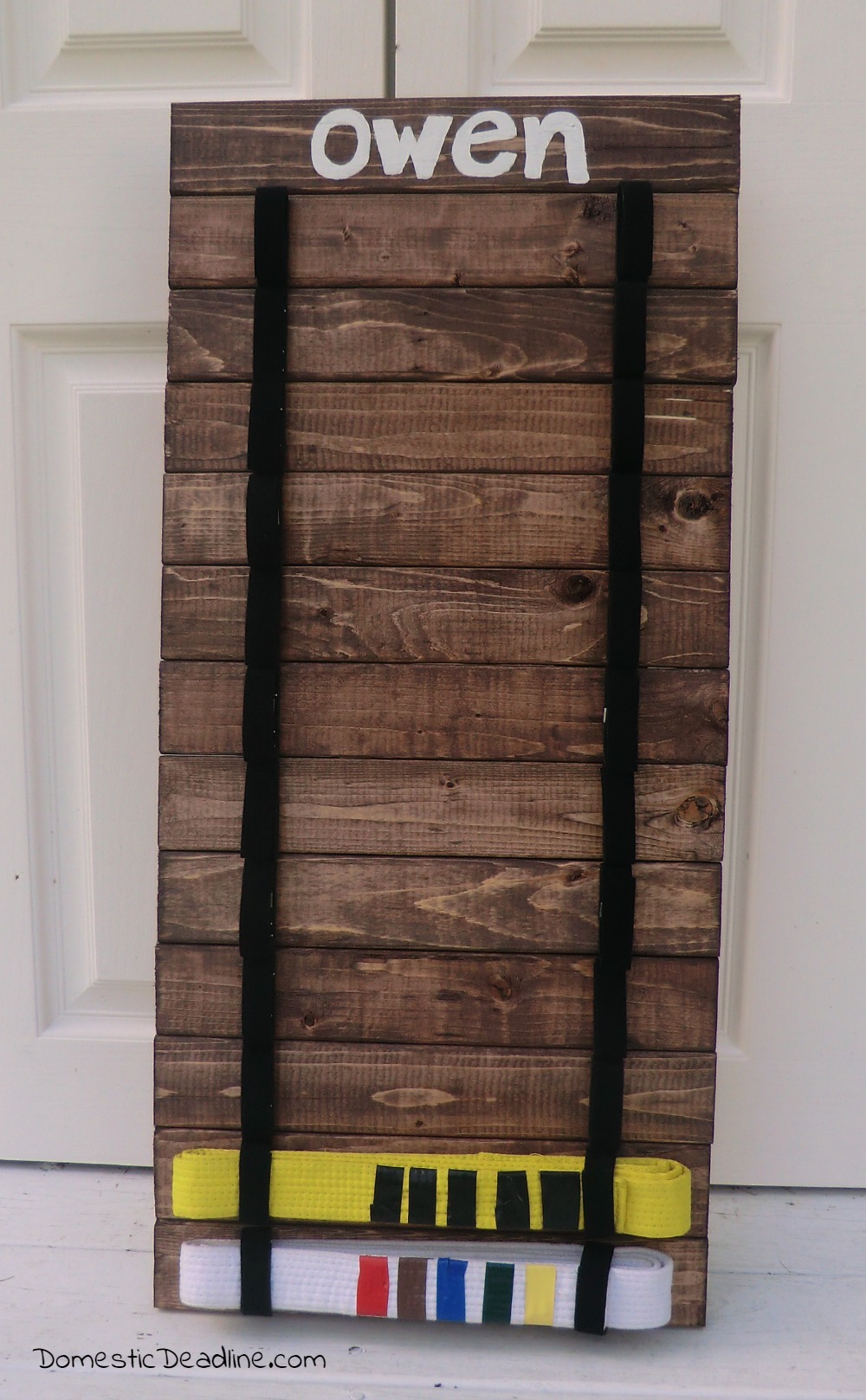 Martial Arts Belt Display from Pallets - Domestic Deadline