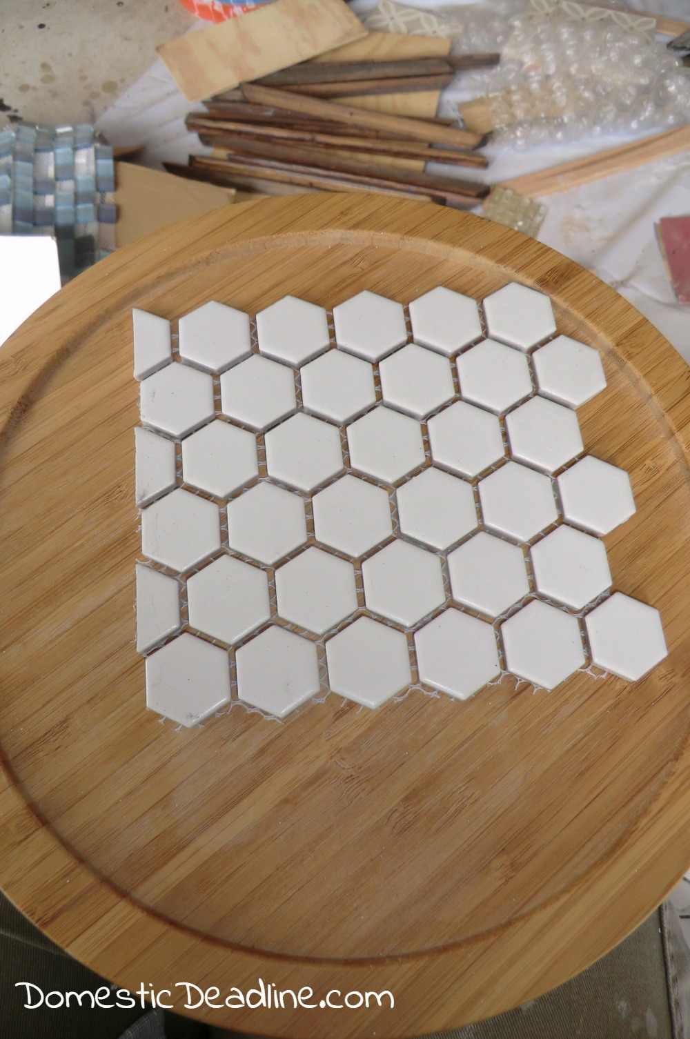 DIY Tile Trays and Lazy Susan - Domestic Deadline