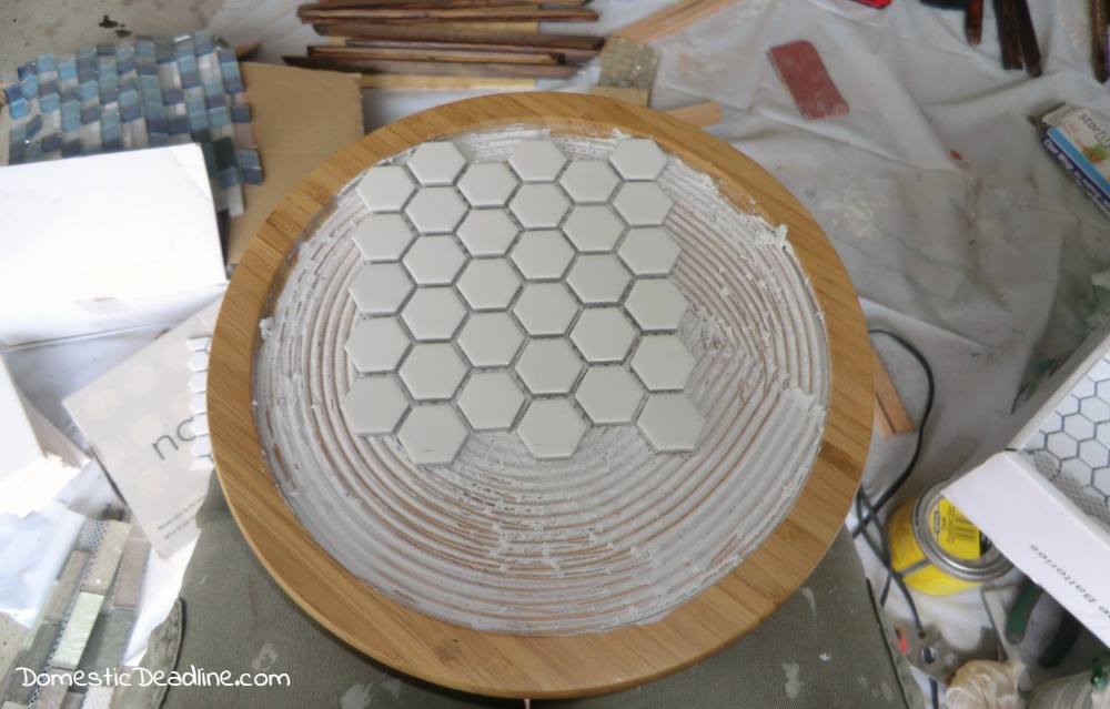 DIY Tile Trays and Lazy Susan - Domestic Deadline