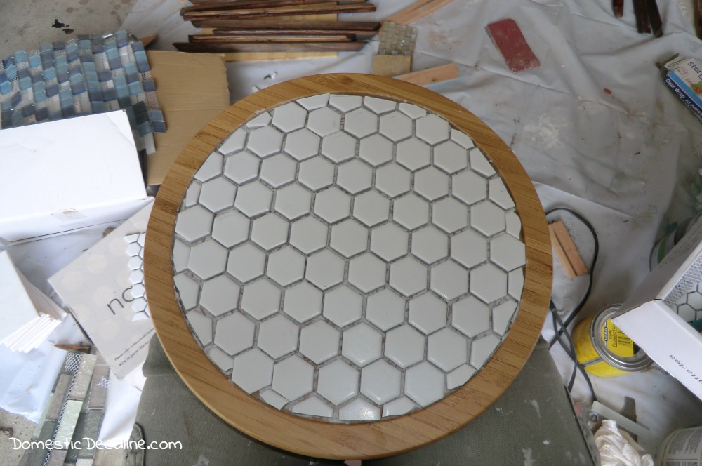 DIY Tile Trays and Lazy Susan - Domestic Deadline