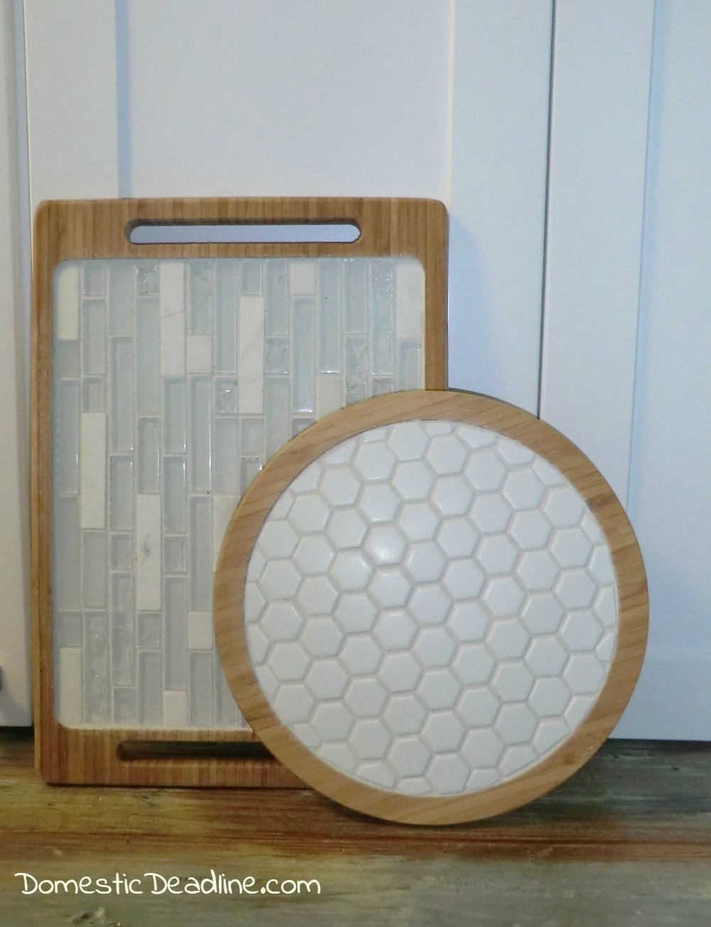 DIY Tile Trays and Lazy Susan - Domestic Deadline