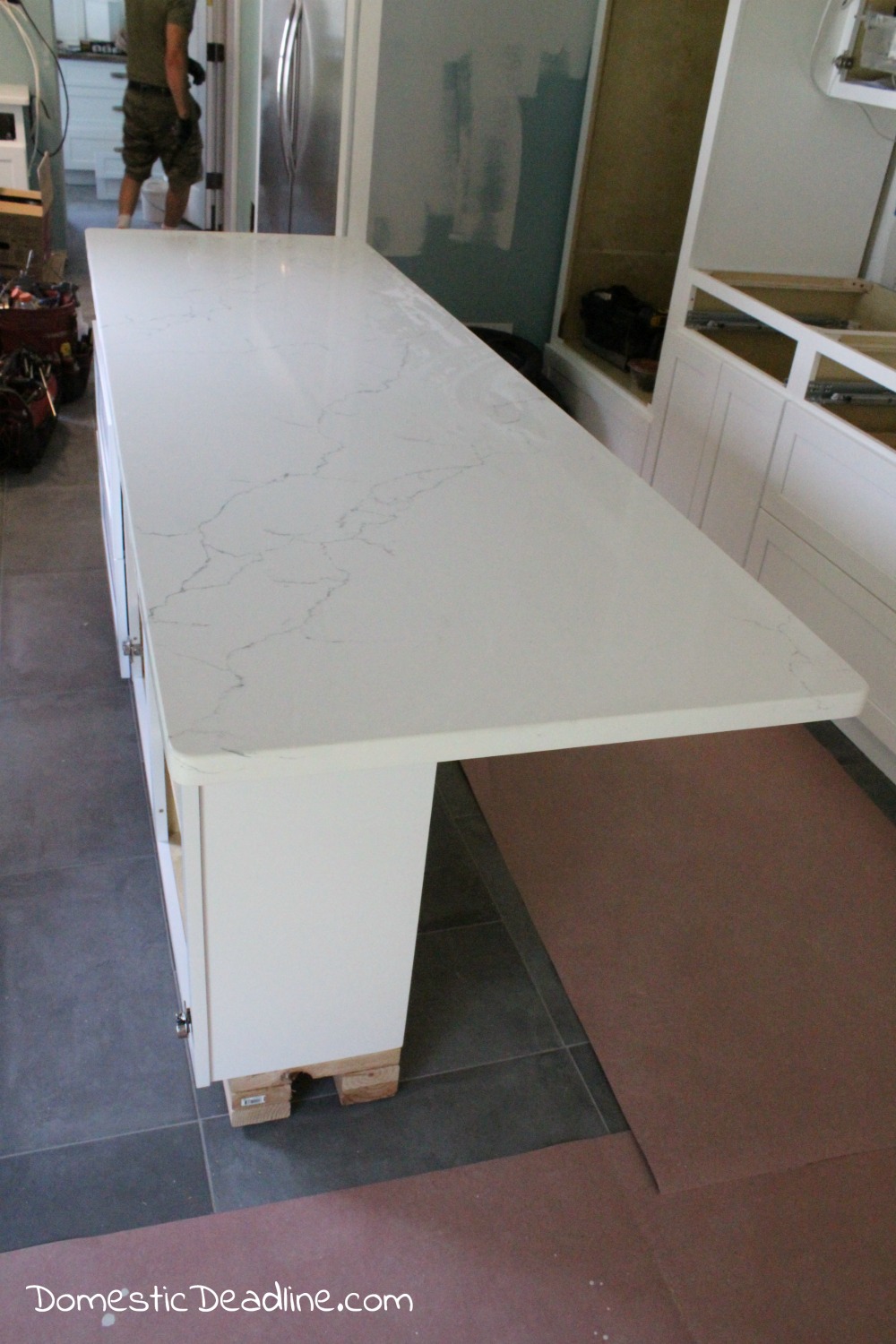 Fixer Upper Farmhouse Kitchen Quartz Counter tops - Domestic Deadline