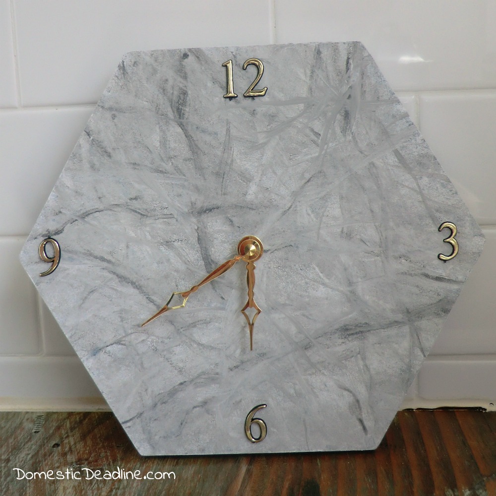 DIY Marble Hexagon Clock Home Made Luxe review Domestic Deadline