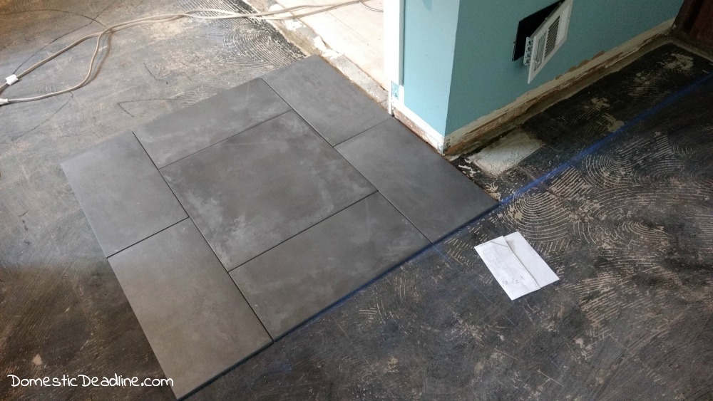 Tiling Kitchen Floors with a Large Pattern - Domestic Deadline