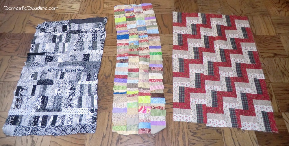 Quick Crazy Quilt - Use up your fabric scraps - Domestic Deadline