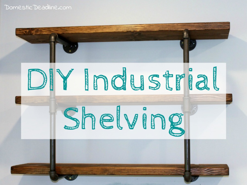 Using iron pipe, thick wood planks, spray paint and stain, I created the perfect industrial shelving for my DIY farmhouse kitchen. I'll show you how on Domestic Deadline