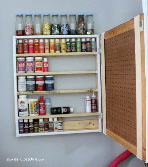 Organizing my craft room, custom craft paint storage cabinet and more - Domestic Deadline