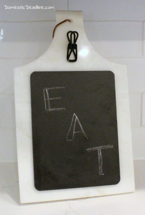 Turn a Cutting Board into a Recipe Holder with Chalkboard - Domestic Deadline