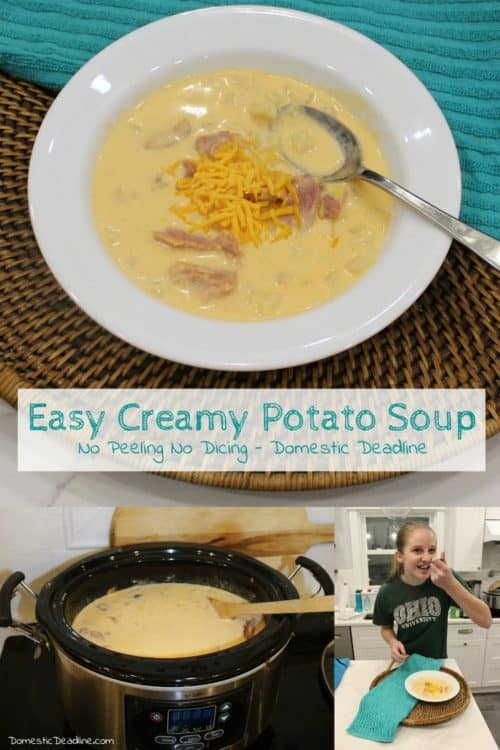 Easy Creamy Potato Soup - No Peeling No Dicing - Domestic Deadline