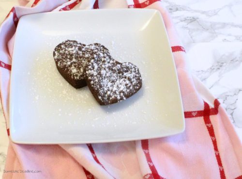 Make up a batch of heart-shaped gluten-free brownies, or better yet keep the dry mix on hand! So much better and less expensive than a box mix and a perfect Valentine's day treat. - Domestic Deadline