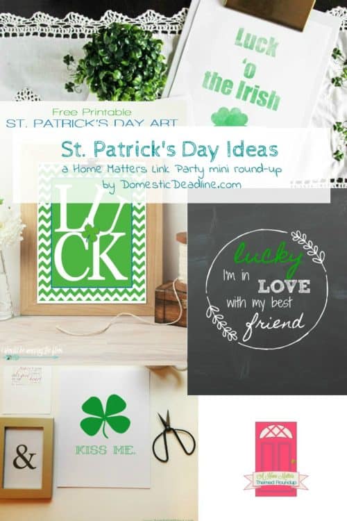 The Leprechauns are having fun sharing all sorts of St. Patrick’s Day Ideas. Get your green on and kiss the Blarney Stone. Find great food, decorating and party ideas, and more. Plus link up at Home Matters with recipes, DIY, crafts, decor - Domestic Deadline