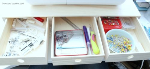Craft Room Drawer Organizing: solutions when you don't have drawers! Domestic Deadline