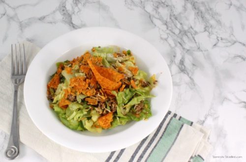 This quick and easy taco salad is one of my favorites. On busy school nights with the family running to and from sports, this salad is a staple and everyone can serve themselves. Customize to your family's preferences. Domestic Deadline