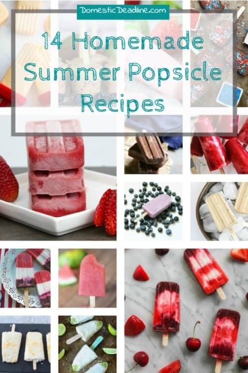 14 Homemade Summer Popsicle Recipes and 15 strawberry recipes to try this summer http://domesticdeadline.com