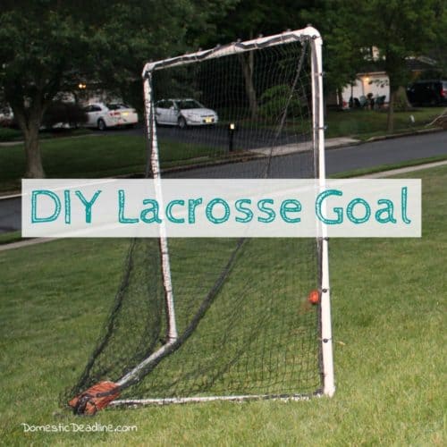 When our lacrosse goal had seen better days, we made a new frame for the old net using PVC piping. It's easy and cost-effective way to make. www.domesticdeadline.com