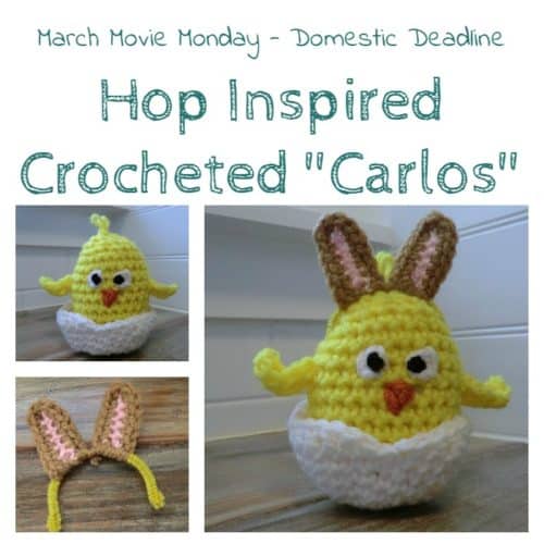 hop inspired carlos crocheted Easter chick. www.domesticdeadline.com