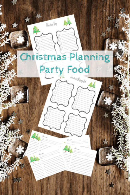 Tips for organizing a Christmas party. Wether you cook or cater, there is still a lot that goes into planning party food. Printables to help you organize www.domesticdeadline.com