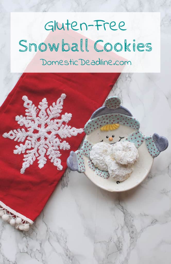 We've turned a family favorite gluten-free so everyone can enjoy it. Traditional snowball cookies (or butterball cookies) still taste just as yummy as my grandma made them www.domesticdeadline.com