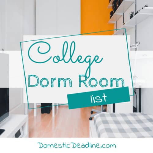 Find a huge dorm room list for back to college shopping. Dorm life is exciting, make the small space work for living, studying, sleeping, and more DomesticDeadline.com