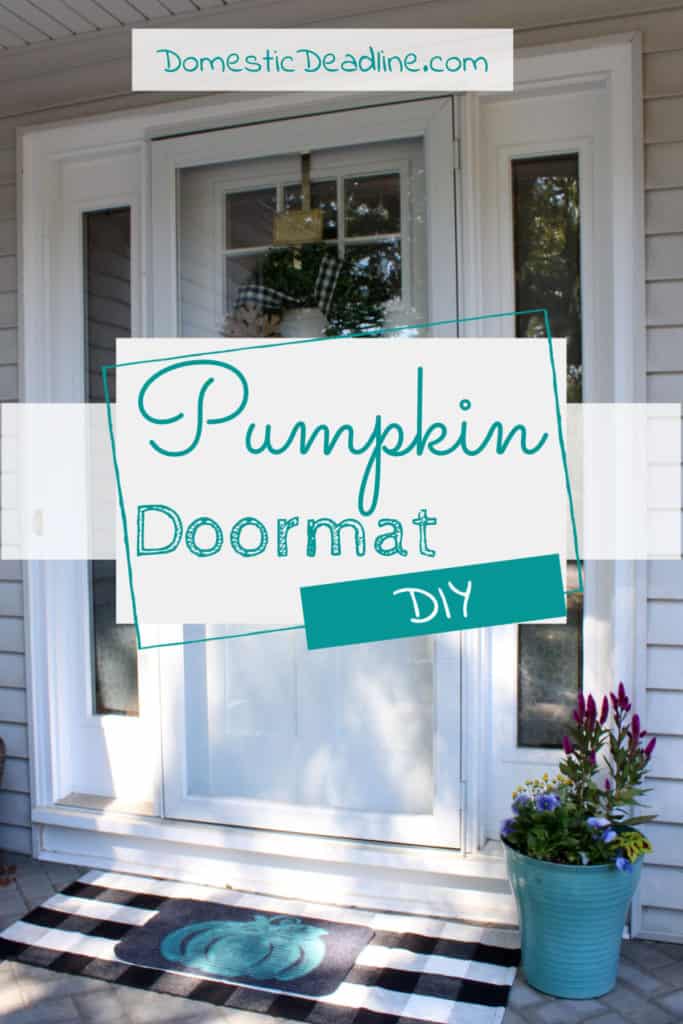 Learn how to make your own pumpkin doormat for only $2 and some basic craft supplies. Customized the fall layered look for your home DomesticDeadline.com