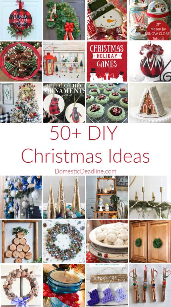 Discover more than 50 DIY Christmas ideas to help you sail through the holidays! Ornaments, cookies, gifts, decorating and more. Holiday blog hop DomesticDeadline.com