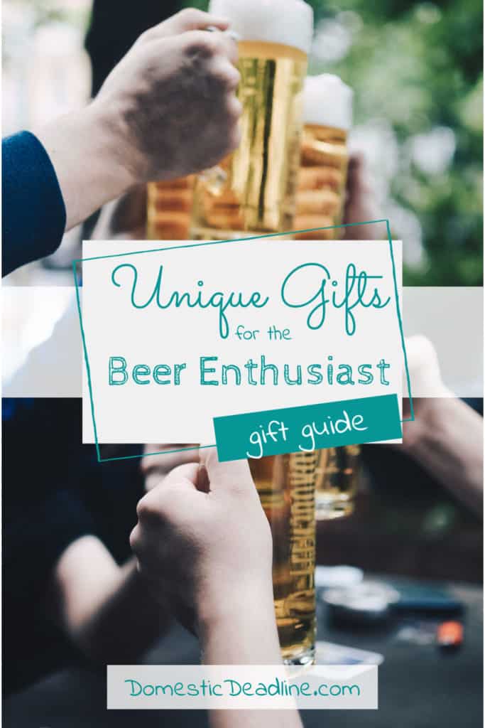 Find unique and fun beer-themed gifts for the home brewer, beer snob, beer enthusiast or hobbyist on your list. Gift guide DomesticDeadline.com