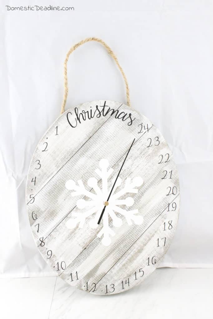 Learn how to make a fun and easy Christmas Countdown Clock to countdown the days from December 1st until Christmas for advent season. DomesticDeadline.com
