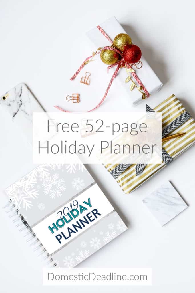 Looking for ways to reduce the stress this holiday season and survive? Grab my FREE 52-page printable holiday planner. Holiday Survival Guide DomesticDeadline.com