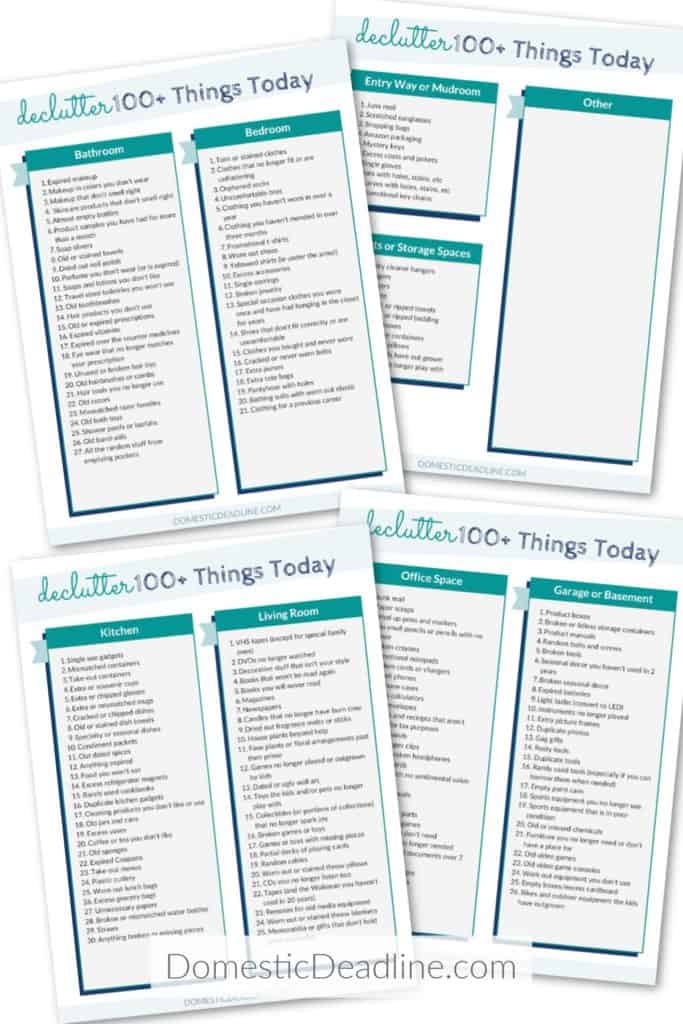 printable decluttering checklist pdf