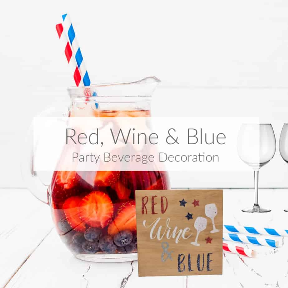 Red, Wine & Blue Party Beverage Station Decoration HarperNCo