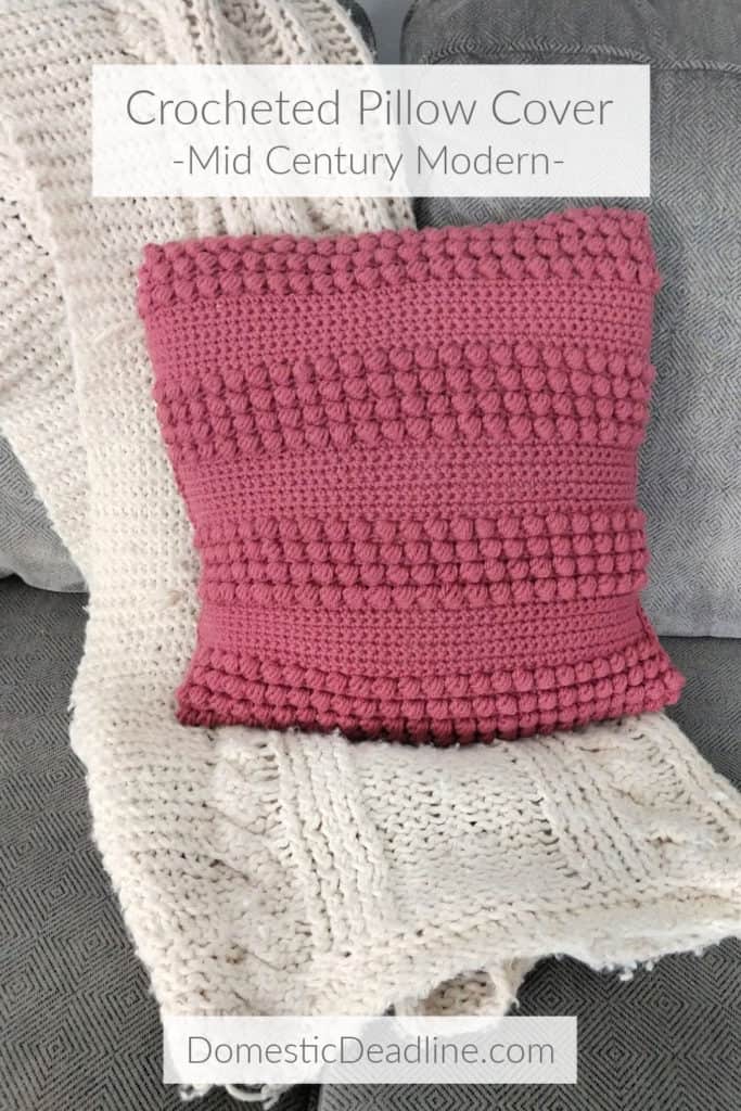 Use this free pattern to crochet your own mid-century modern-inspired pillow cover. Two simple stitches add texture to your decor.